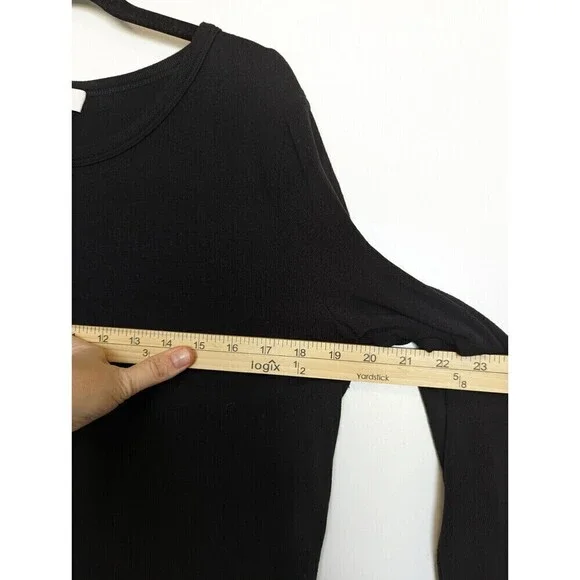 Bailey 44 Shirt Womens Large Black Wool Blend Long Sleeve Animal Print Tunic Top - Picture 10 of 11